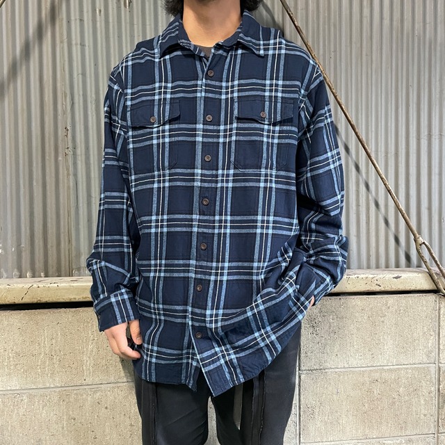 usa古着 賑々しい sonoma ネルシャツ L ホワイト グレー チェック
