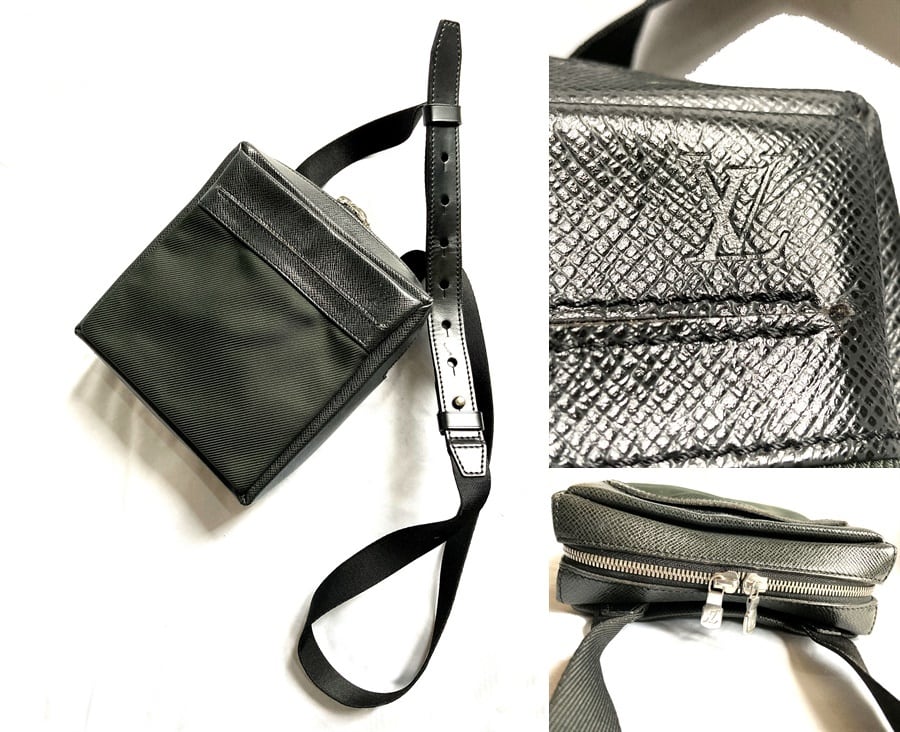美品 定価10万 ルイヴィトン メンズ LOUIS VUITTON タイガ サヤン レザー ショルダーバッグ ポシェット