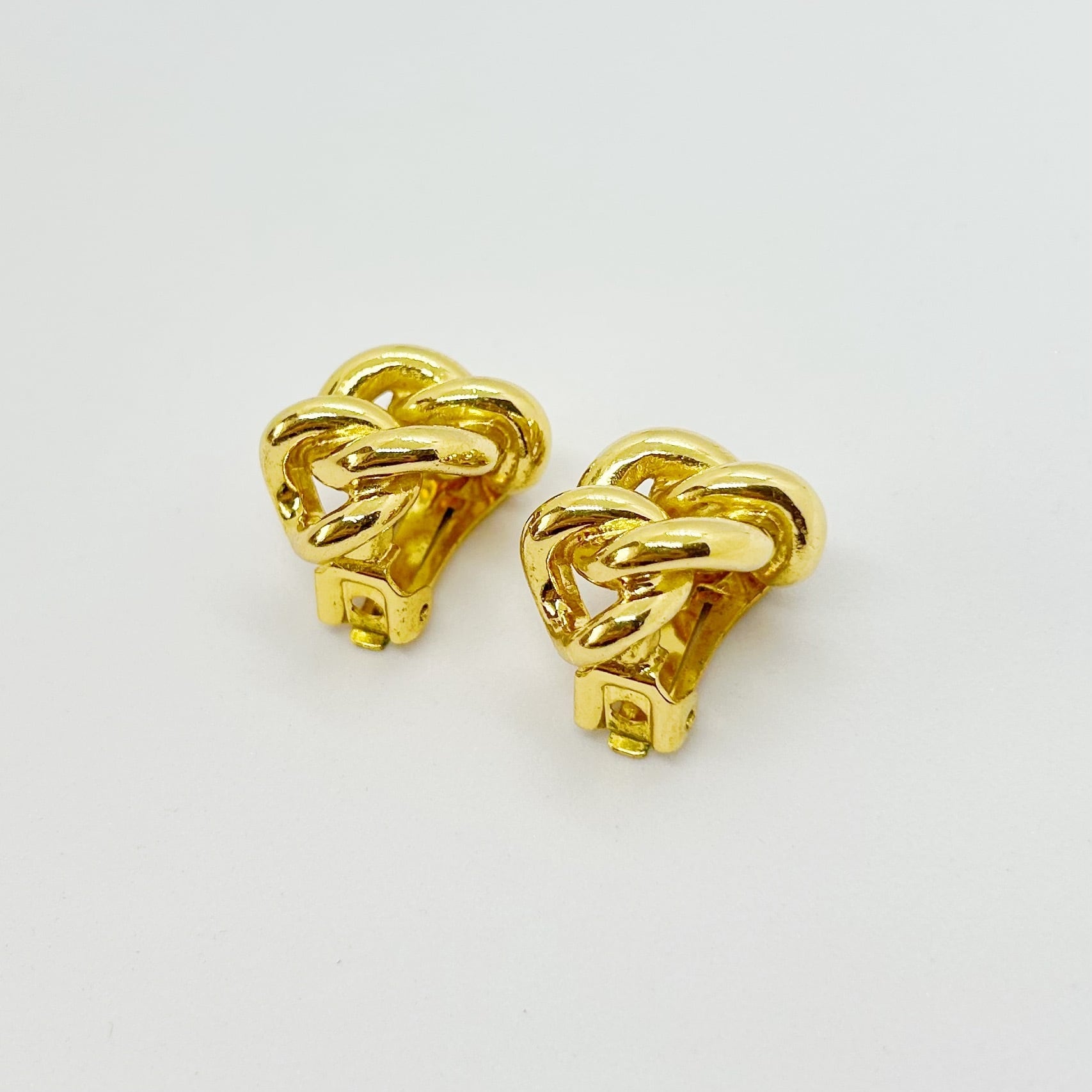 E5376】Christian Dior chain design earrings/クリスチャンディオール