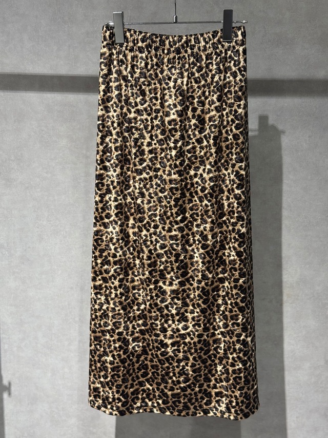 leopard velours straight skirt