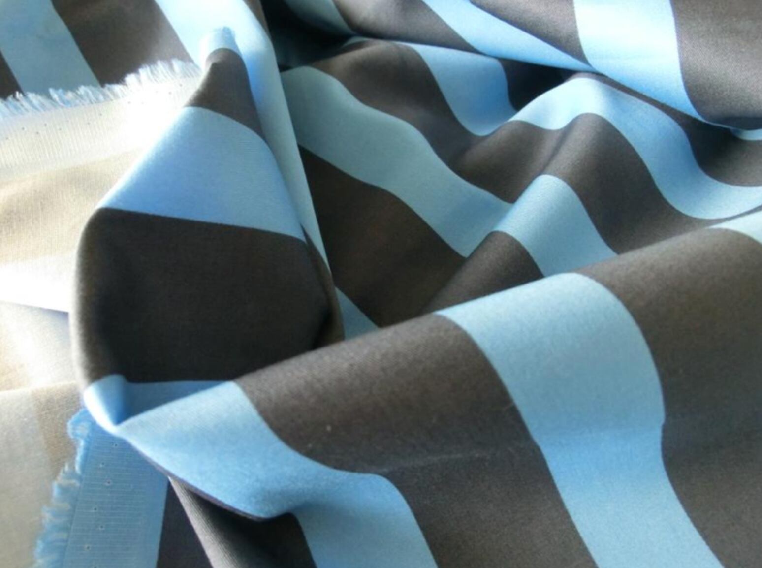 marimekko fabric for Product stripe 50cm マリメッコ プロダクト用 コットン生地 ストライプ グレーx水色