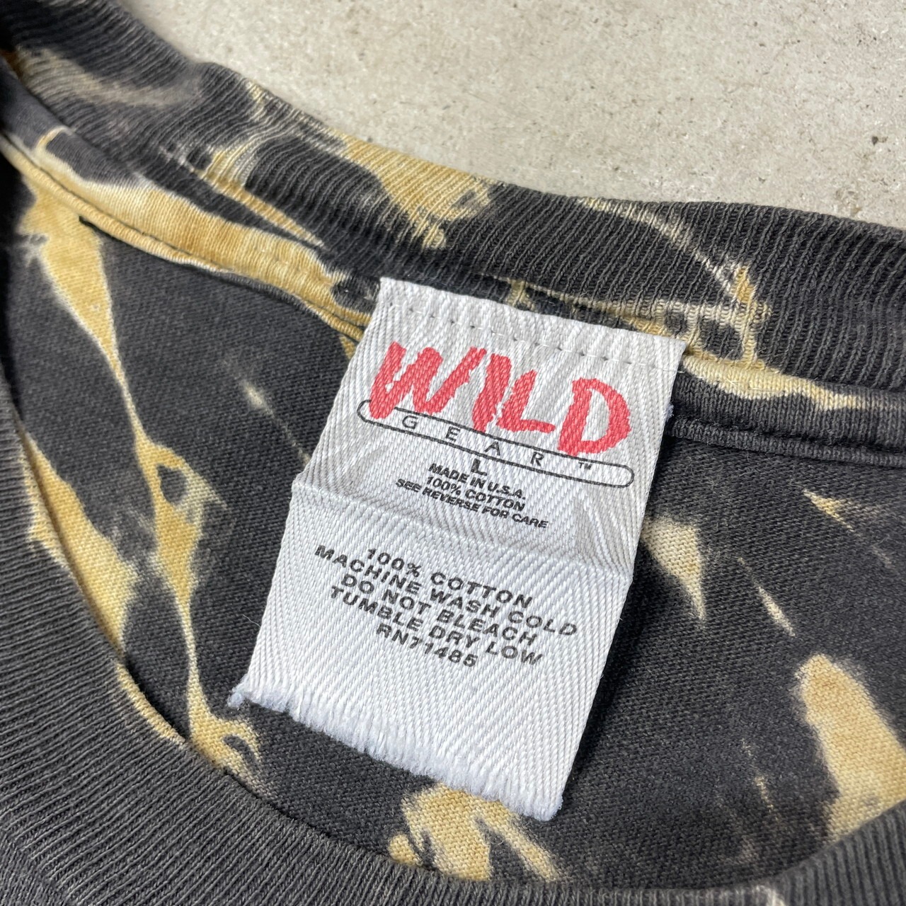 90年代 USA製 WILD GEAR 虎 タイダイ染め アニマル プリント Tシャツ 
