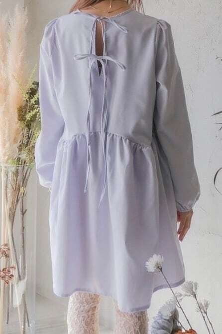 【moff time】back ribbon flare mini onepiece