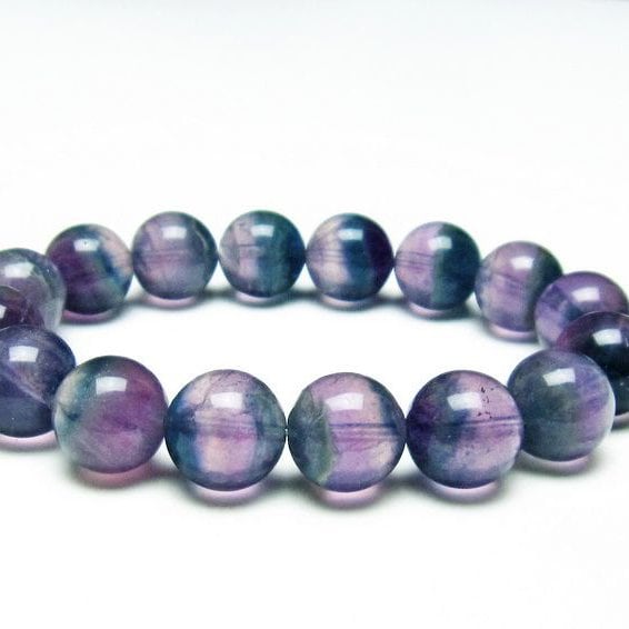 フローライト ブレスレット 14mm 蛍石 ブレス 一点物 おまかせ便 111-37184