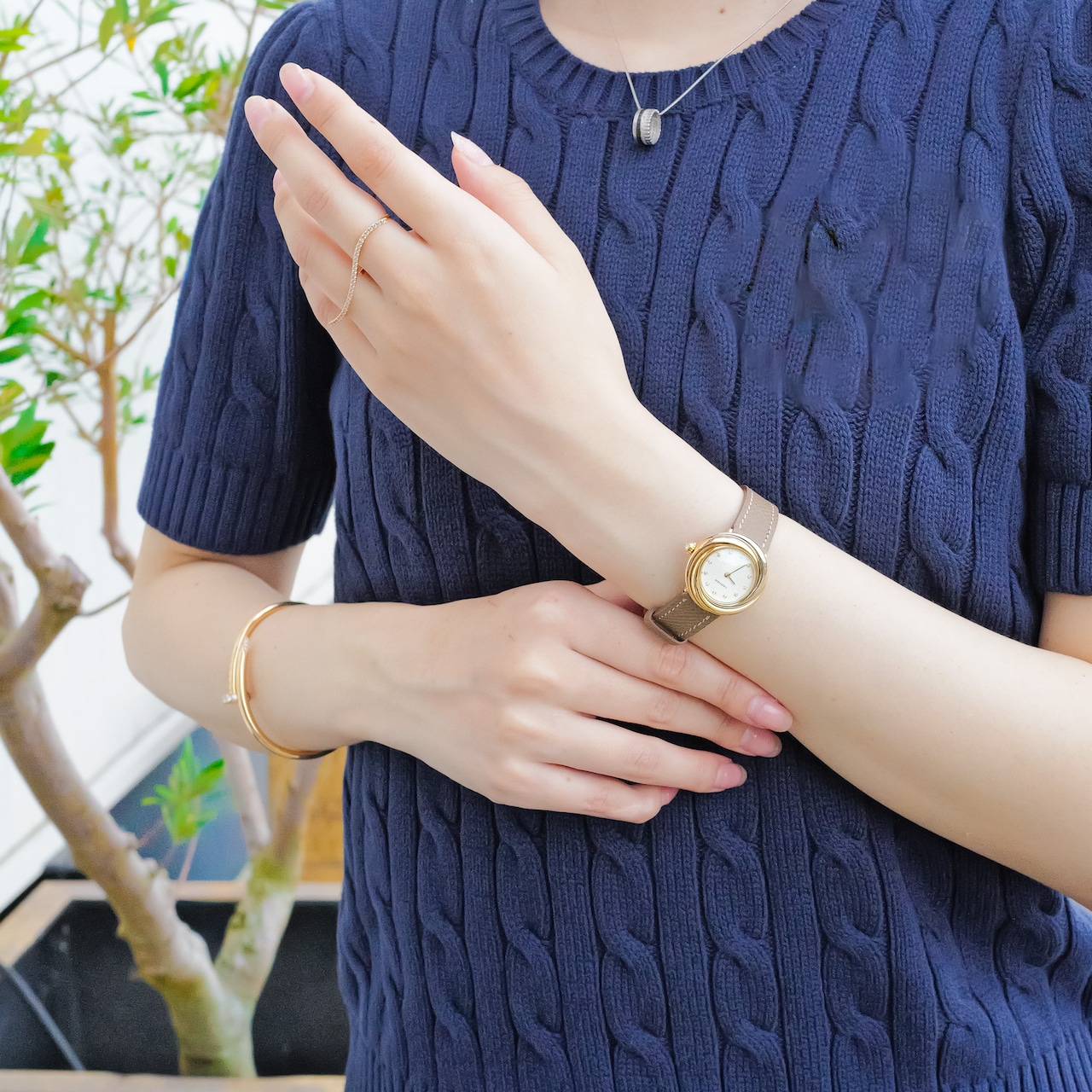 カルティエ ラウンドトリニティ 金無垢 ダイヤルダイヤモンド