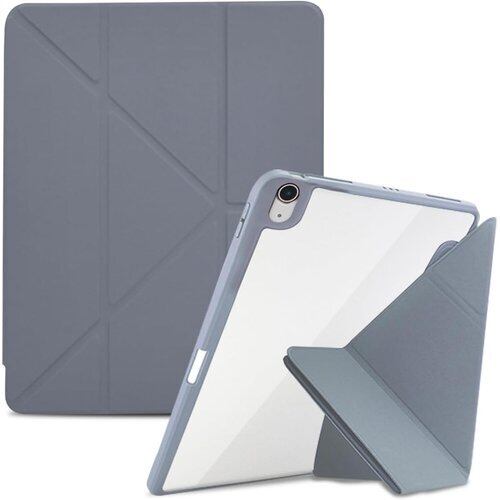 iPad 10.5インチ 2017 ケース iPad Air 3 第3世代 2019 用インチ ケース 手帳型 レザー 背面 カバー 5WAY スタンド 横置&縦置 マグネット吸着式 付き自動スリープ機能 超スリム 軽量 衝撃保護 折りたたみ 角度調整可能 三角形の構造 ケース つ 折り畳み式 ケース グレー 55