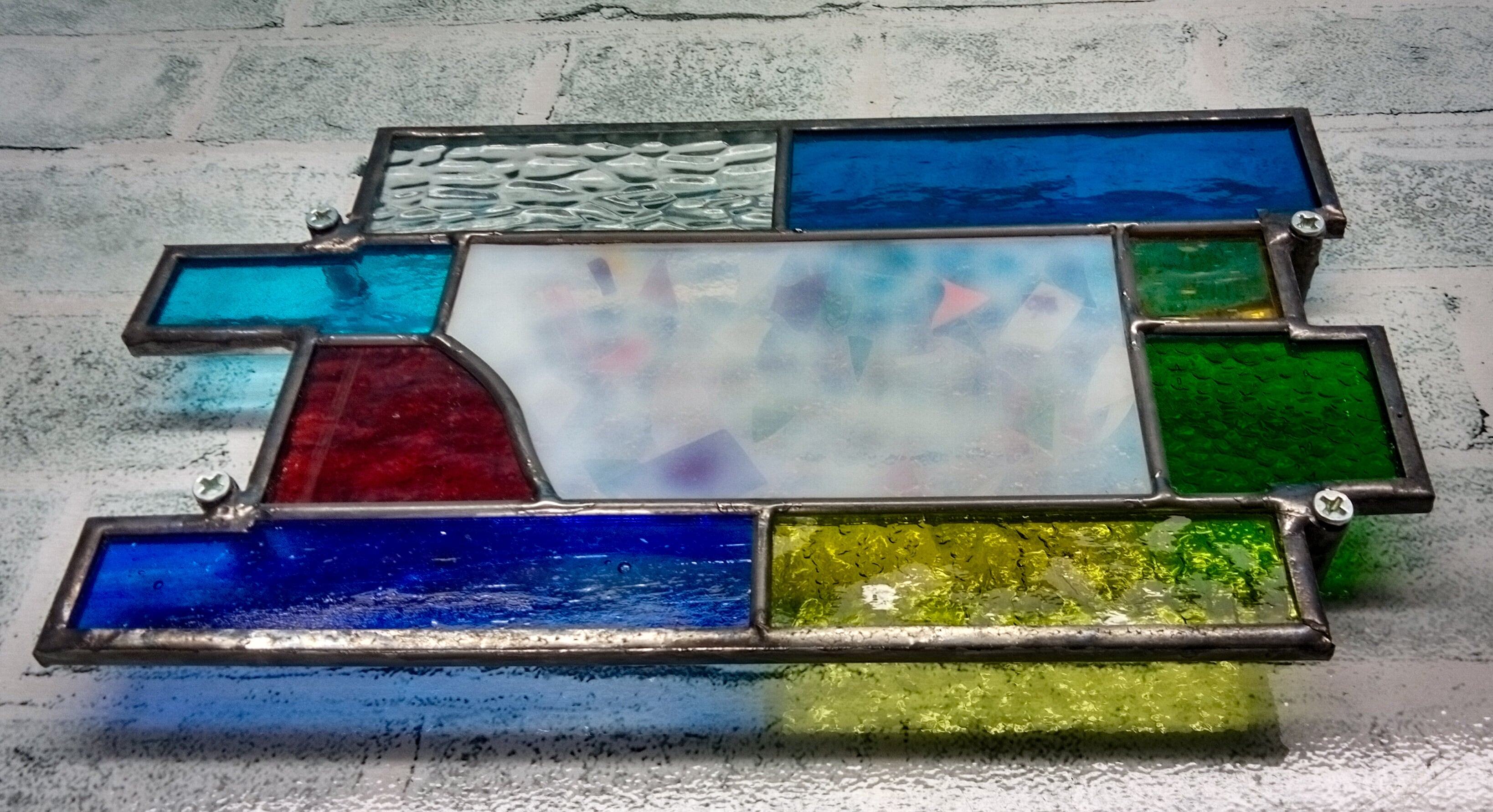 ステンドグラス表札 レンガ | グラスアート川原