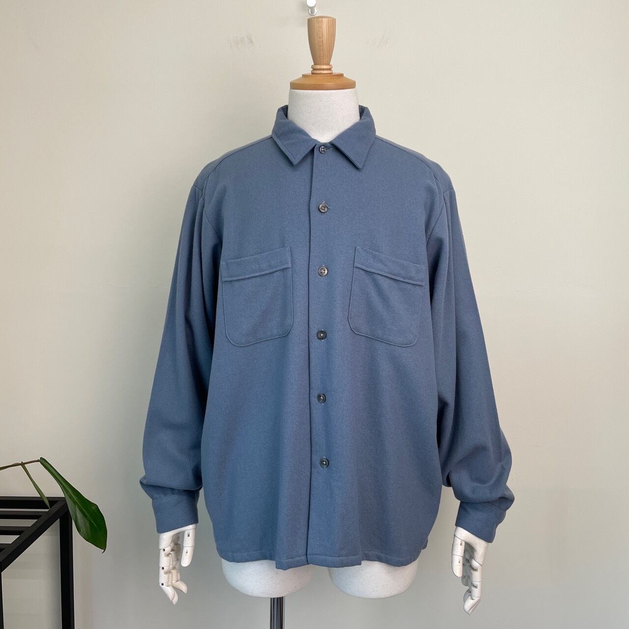 90s USA ビンテージ スキッパーシャツ 無地 レア デザイン 古着 90s USA ビンテージ スキッパーシャツ 無地 レア デザイン 古着の通販