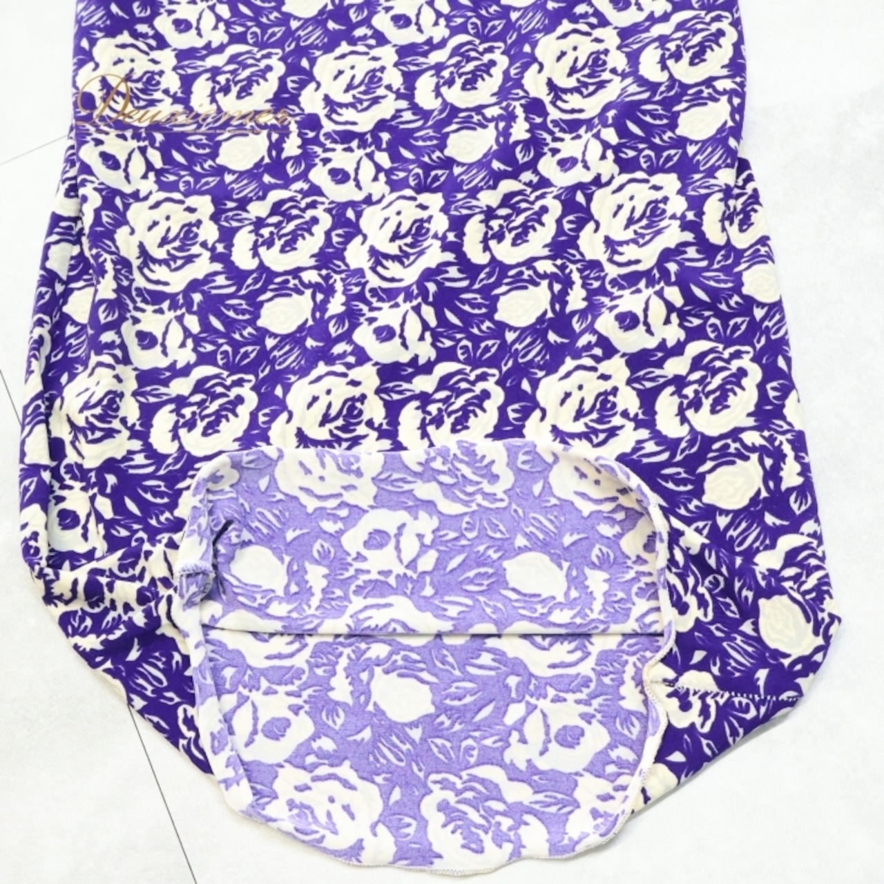 フラメンコ 衣装 ファルダ スカート ブルー系 パープル系 青 紫 伸縮 ストレッチ 柄 模様 レッスン 練習着 おしゃれ 柔らかい スカート レディース ダンス 衣装 練習用 ステージ衣装