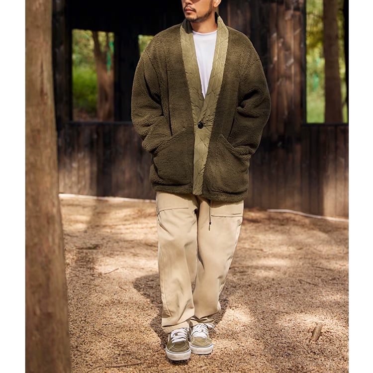 ★V-NECK CARDIGAN POLAR FLEECE COAT　　　A0508