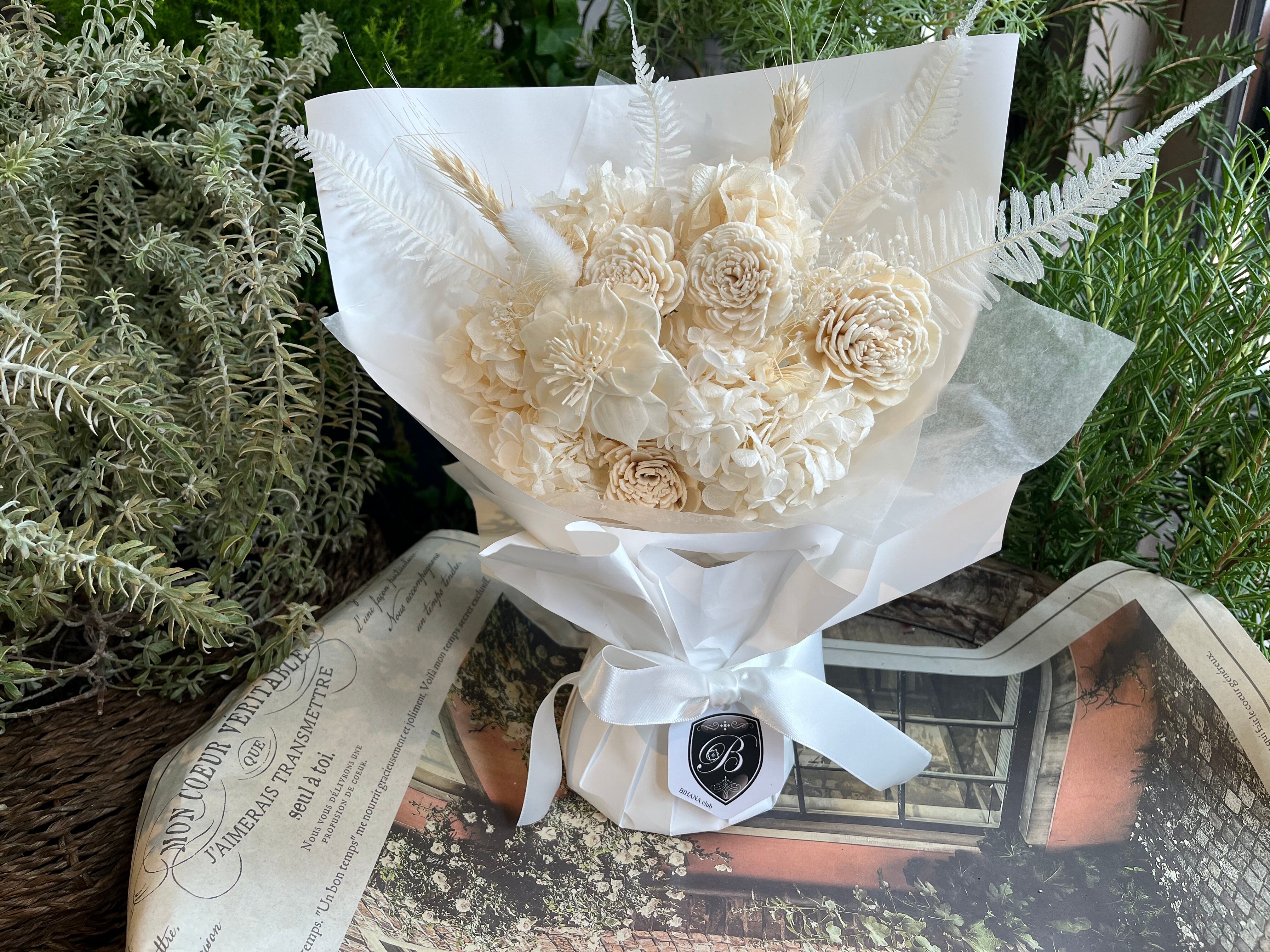 くすみピンクダリアのふあふあブーケ（pink）花束 成人式 卒業式 結婚