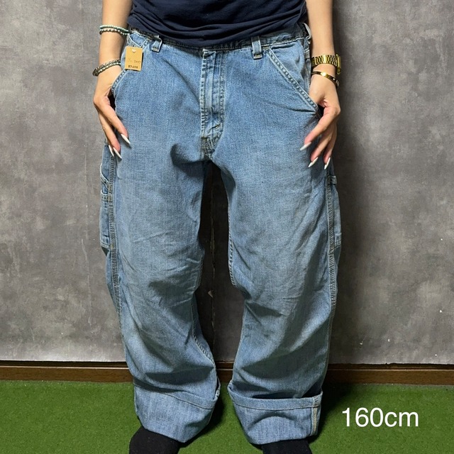 【リメイク】【W33×L30#裾上げ済み】Levi's  デニムペインターパンツ　ウエストゴム
