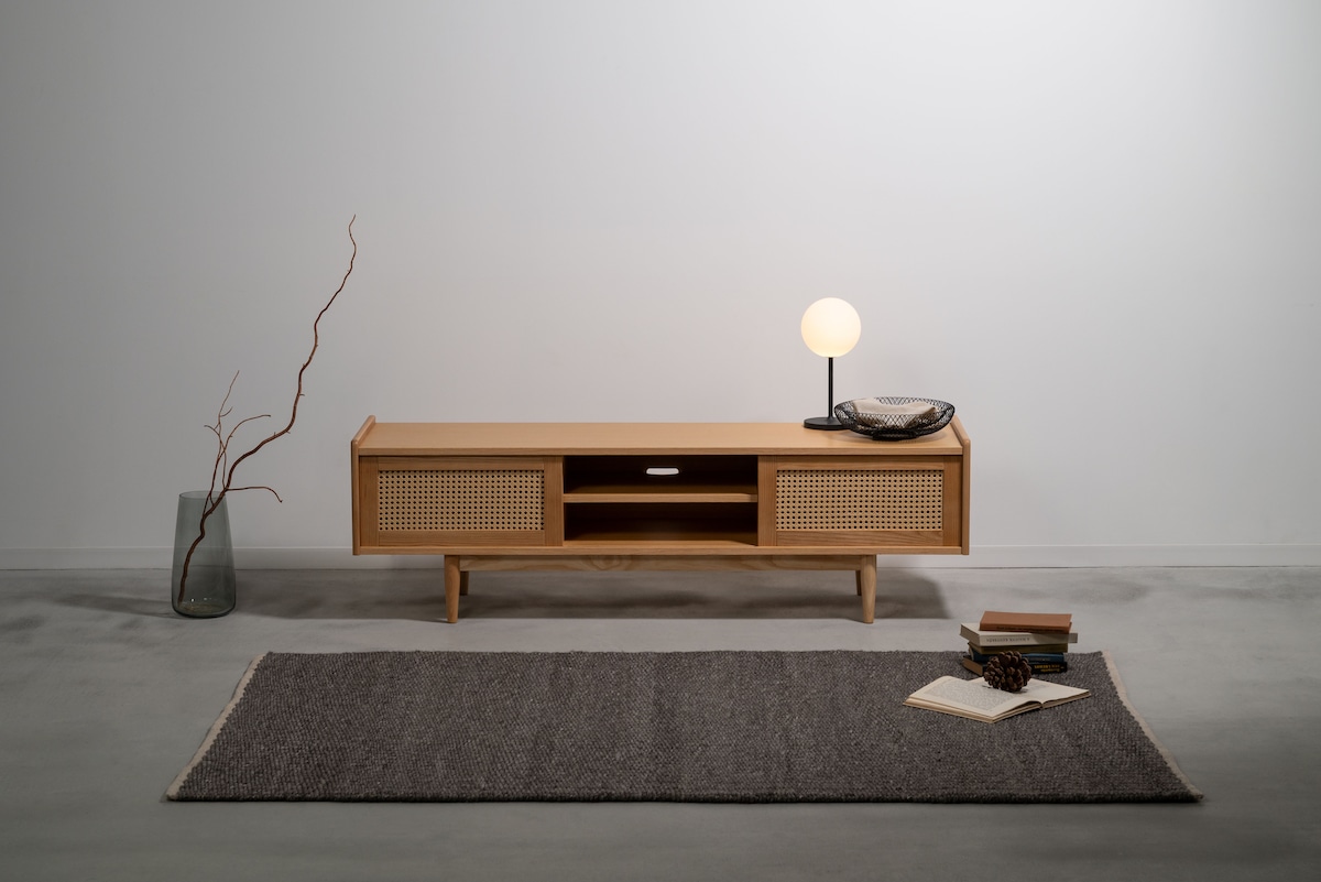 GAMOT テレビボード 150cm｜かごめ編み×天然木 | redesign-studio