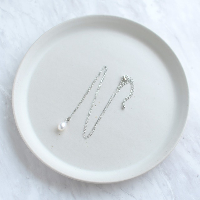 ［Sクラス］毎日に上質なひとしずく 淡水パール ペンダント/ オーバル ドロップ系 パール 40cm / pe-158