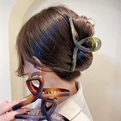 KISARGヘアクリップ 大きめ バンスクリップ 髪留め クリップ しっかりとまる シンプル 毛量多い方に 髪が痛まない 強度強い サビない PC樹脂 長さ13CM 1個セット入り オンブレブラック