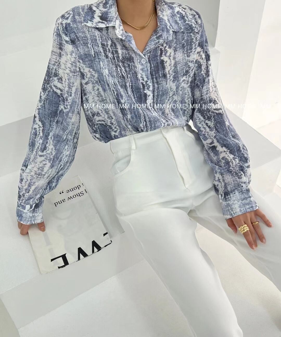 シースルー柄シャツ　AJ42441-820