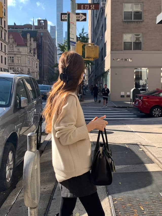 (予約) ounce / Pocket knit vest cardigan 2color