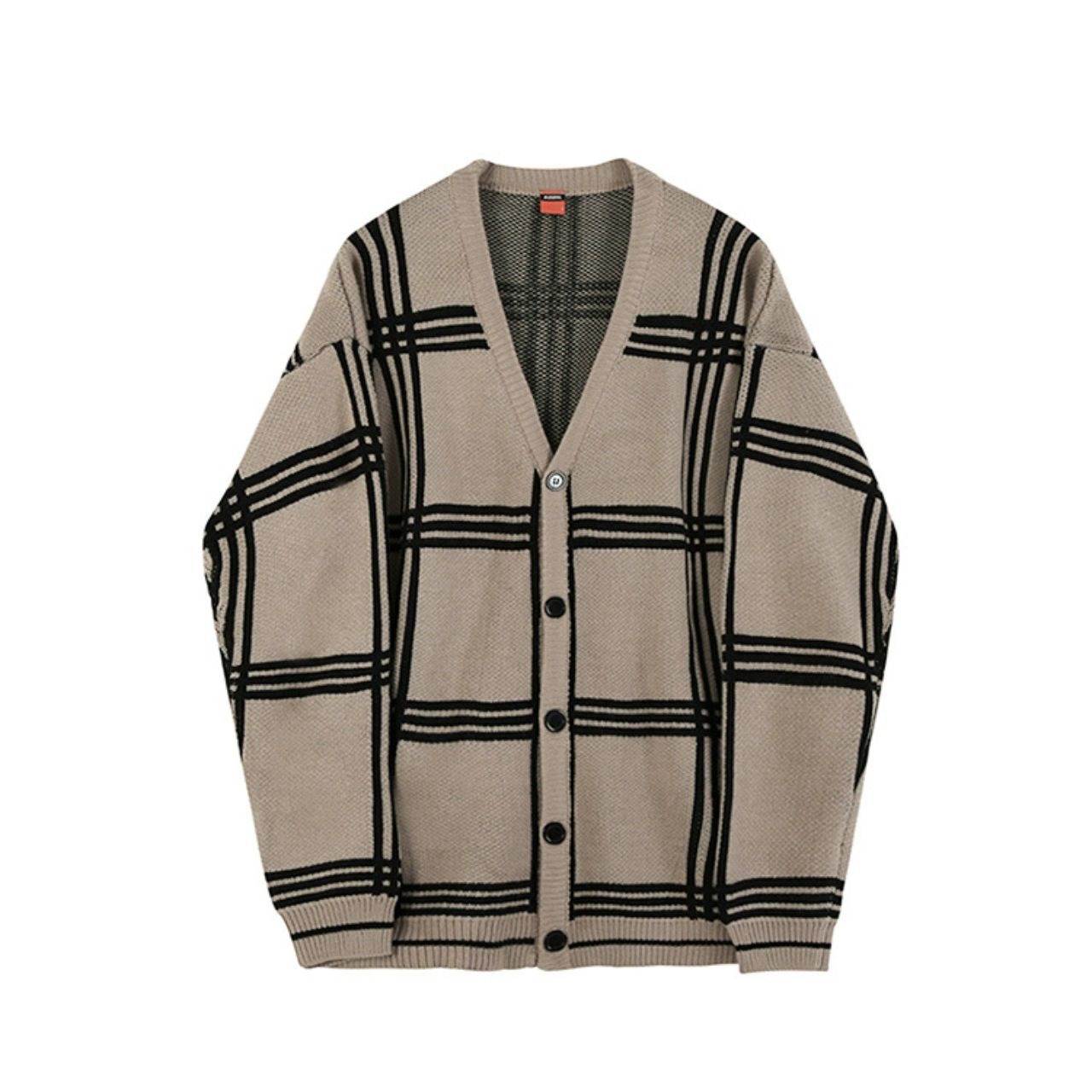 格子柄ニットカーディガン　MT0080370