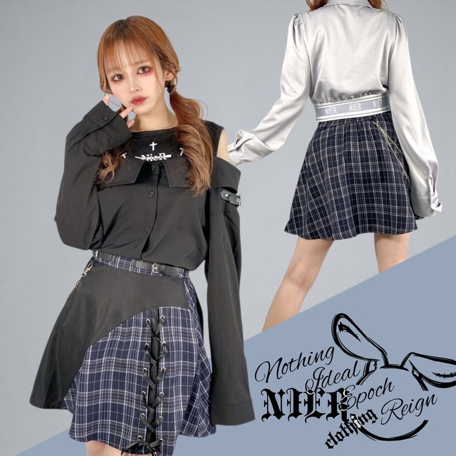 GOTHIC TARTAN CHECKインパン付きスカート【取り外し可能チェーン付き】