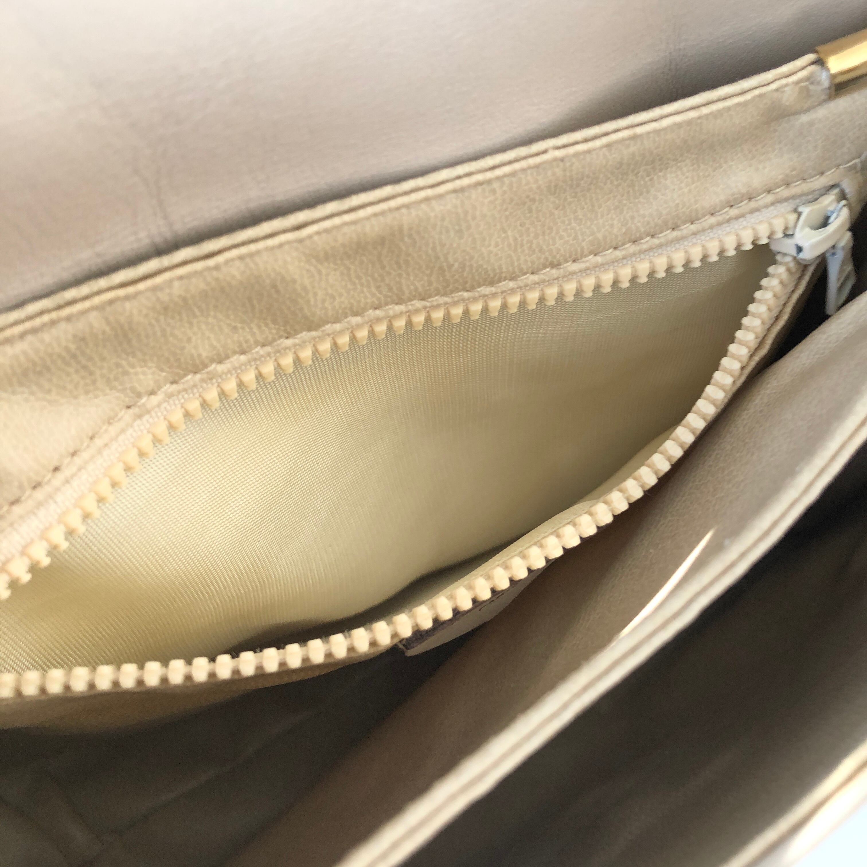 CELINE セリーヌ トリオンフ レザー リザード型押し パイピング クロス