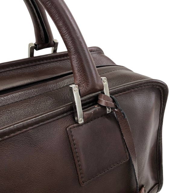 LOEWE ロエベ アマソナ28 ハンドバッグ ブラウン アナグラム レザー ミニボストン vintage ヴィンテージ オールド j32ajs