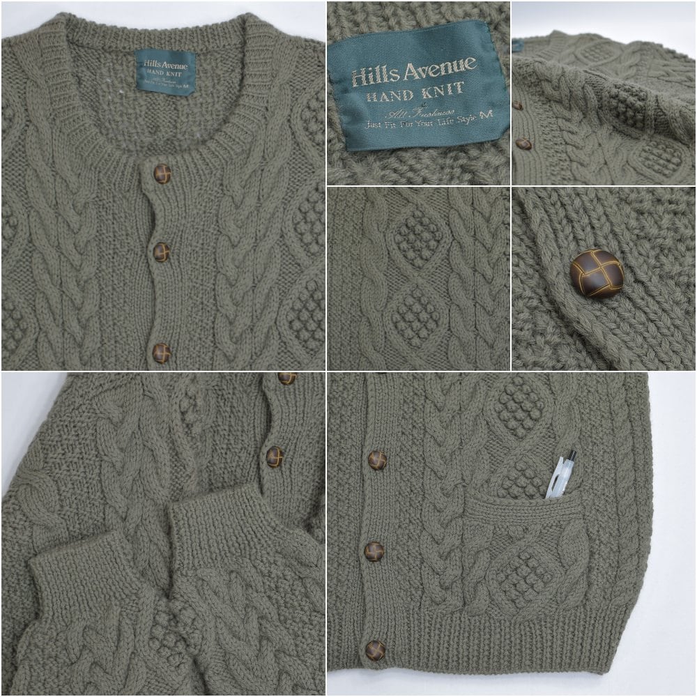 90s～ Hills Avenue ハンドメイド フィッシャーマンニットカーディガン