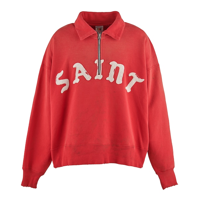 【SAINT MICHAEL】SM-YS8-0000-033/HALF ZIP SWEAT/SAINT/RED