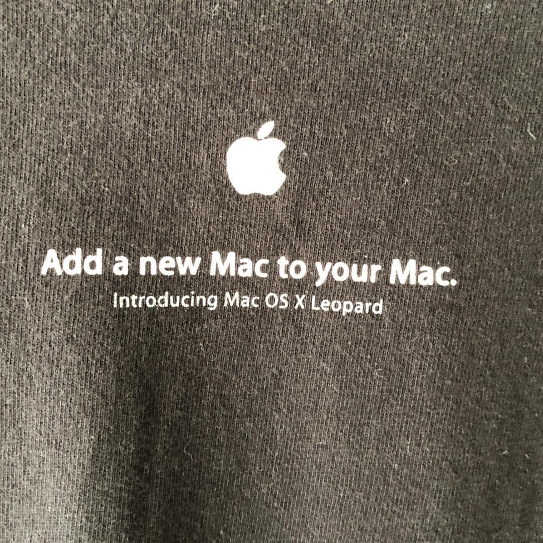 XZ282 Tシャツ Apple 企業 アド ロゴ Mac OSX レパード 黒