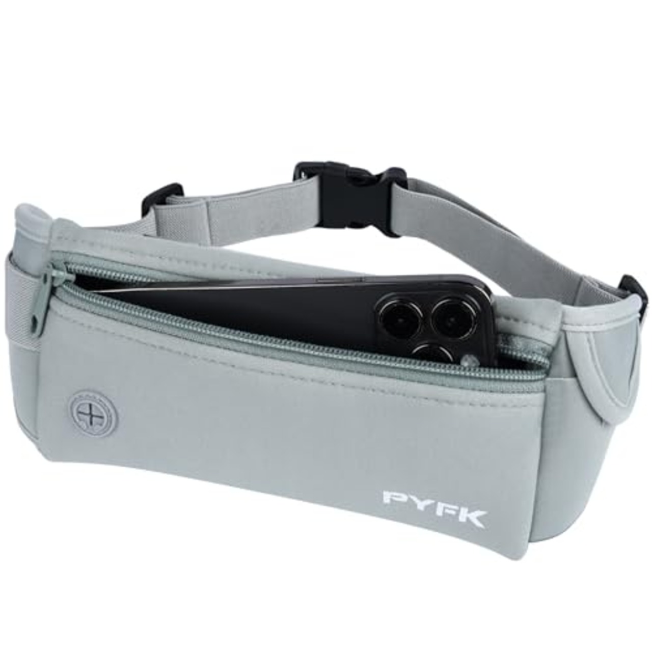 PYFK ランニングポーチ 軽量 防水 揺れない ウエストポーチ iPhone スマホ対応 ランニング ポーチ 薄型 おしゃれ メンズ レディース (モランディグレー)