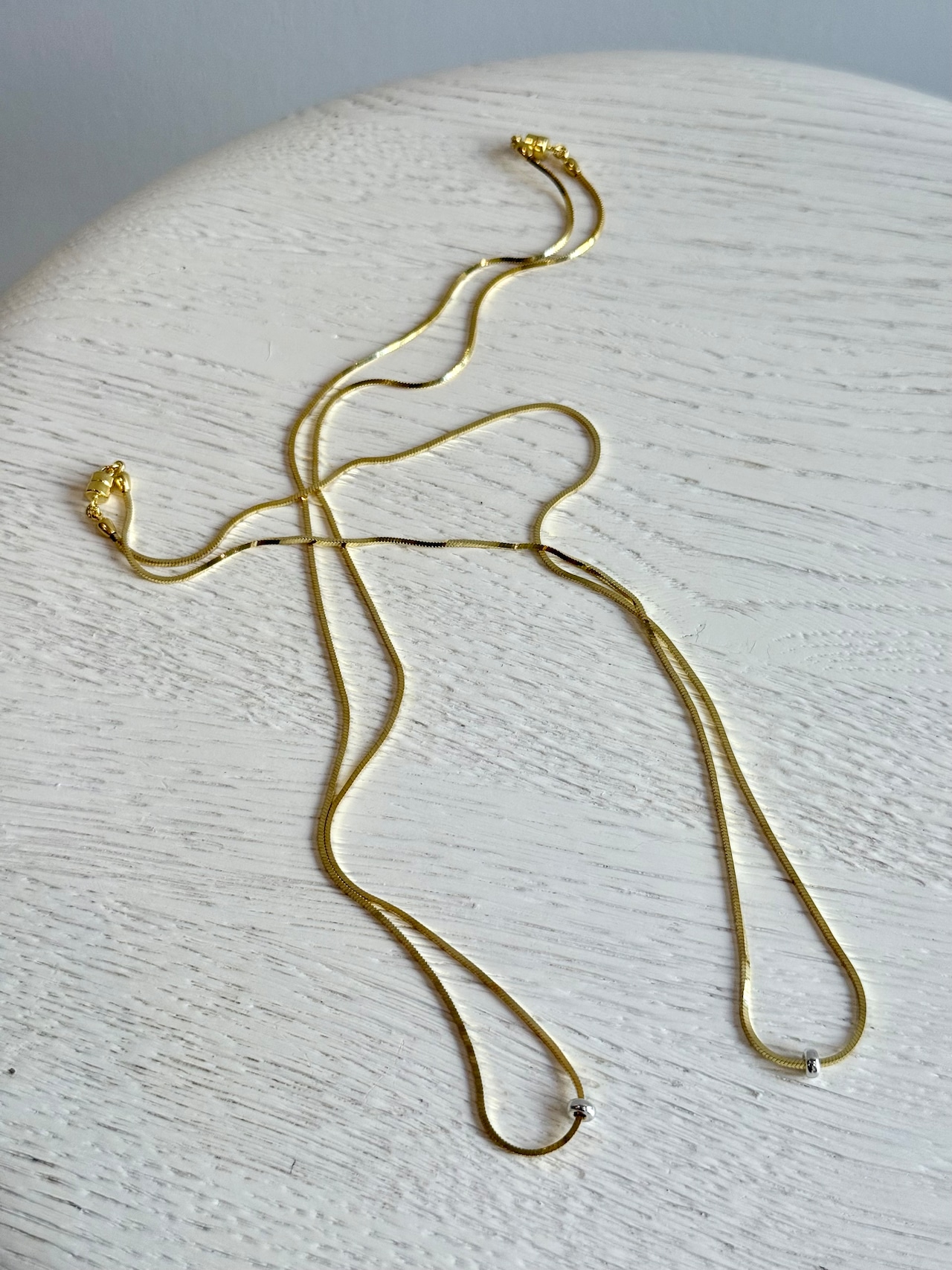 Valentine/ Square Chain Neck Lace gold base