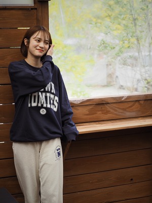 “bigN” SWEATPANTS  color Oatmeal×Navy