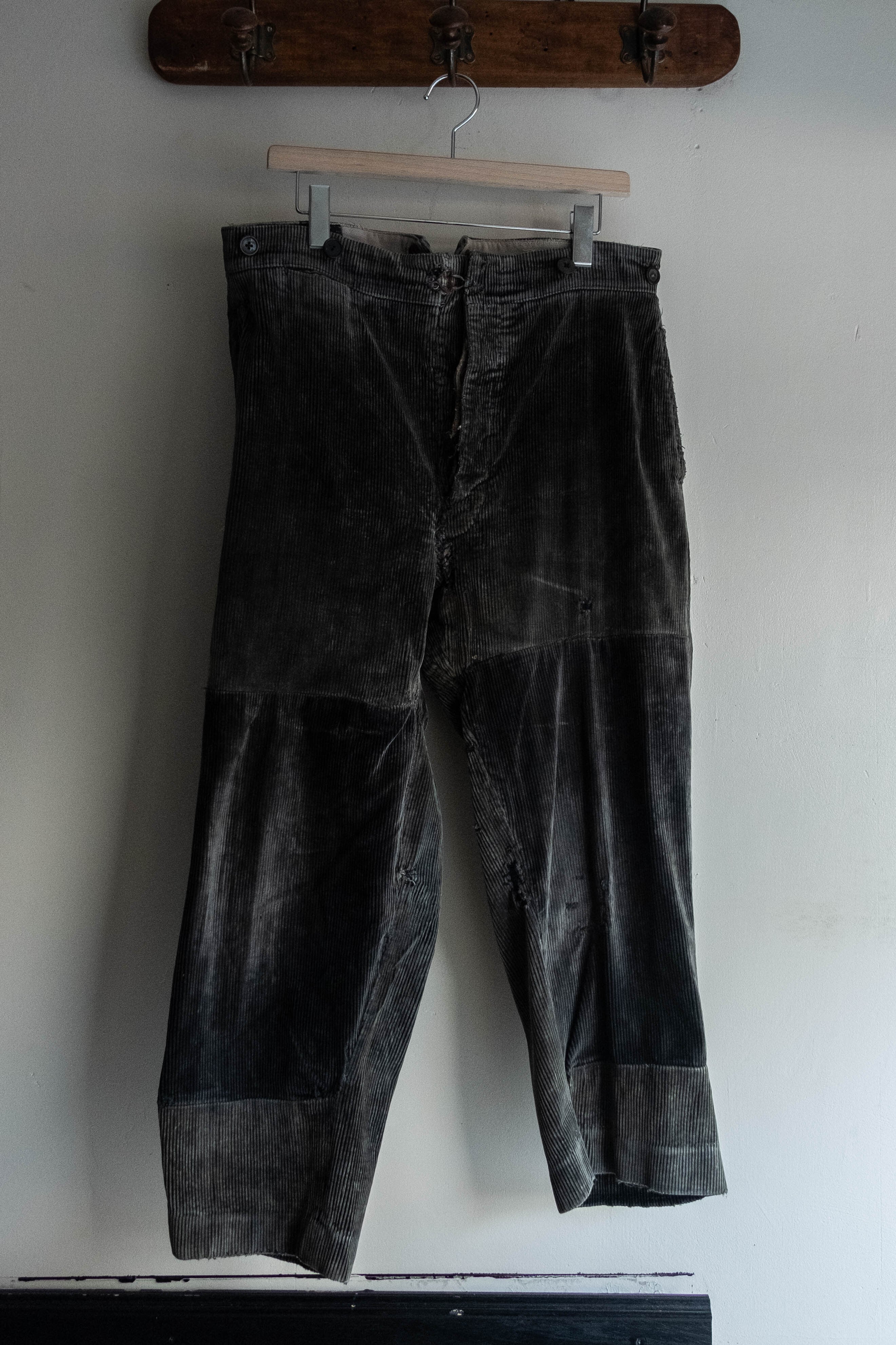 1940s- フランス LE MONT ST MICHEL パッチワークコーデュロイパンツ