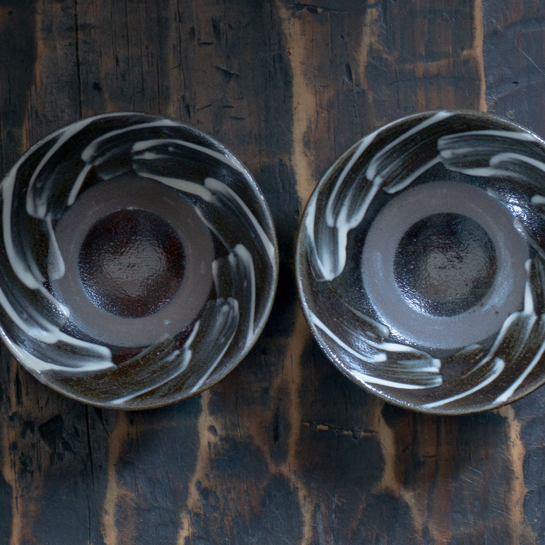 民藝 美しいお色と刷毛目模様が芸術的な小鹿田焼の花瓶 民藝 美しいお