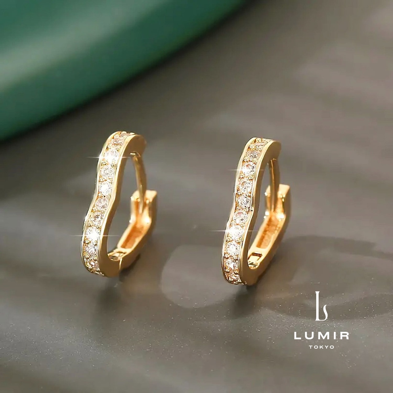 ハートジルコニアフープピアス