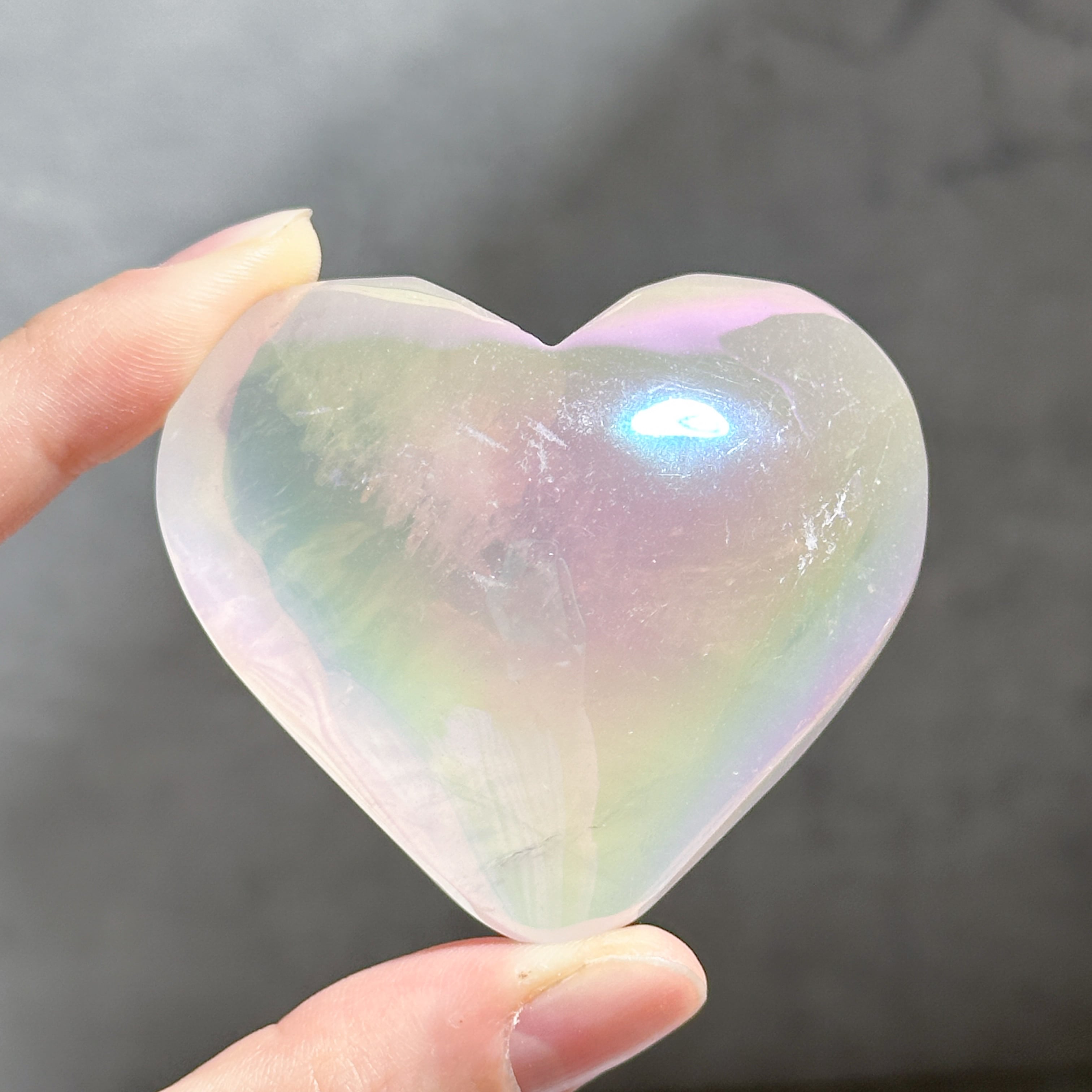 エンジェルオーラハートローズクォーツ 178g 天然石 パワーストーン Bigエンジェルオーラローズクォーツ ハート84♡ Angel Aura Rose