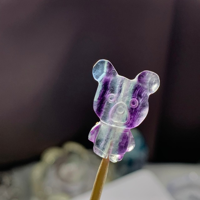 8貫通穴・くまさんフローライトビーズ