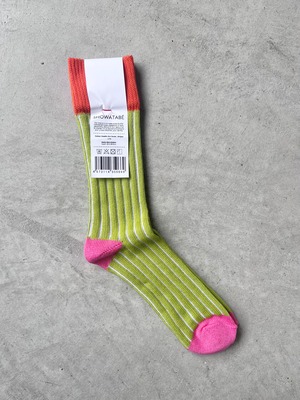 SHO WATABÉ / Cotton Needle-Out  stripes socks