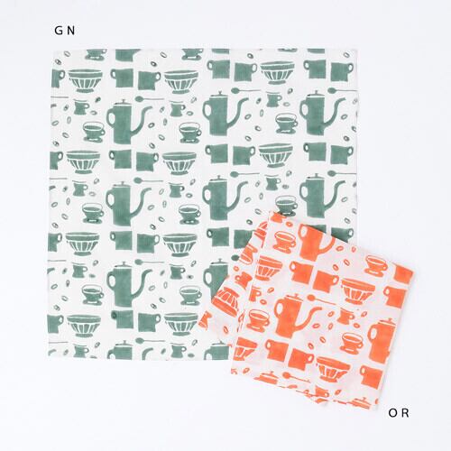 Blockprint coffee handkerchief