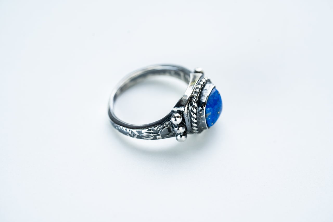 R-099 Native square signet ring (lapis lazuli) | WAKAN SILVER