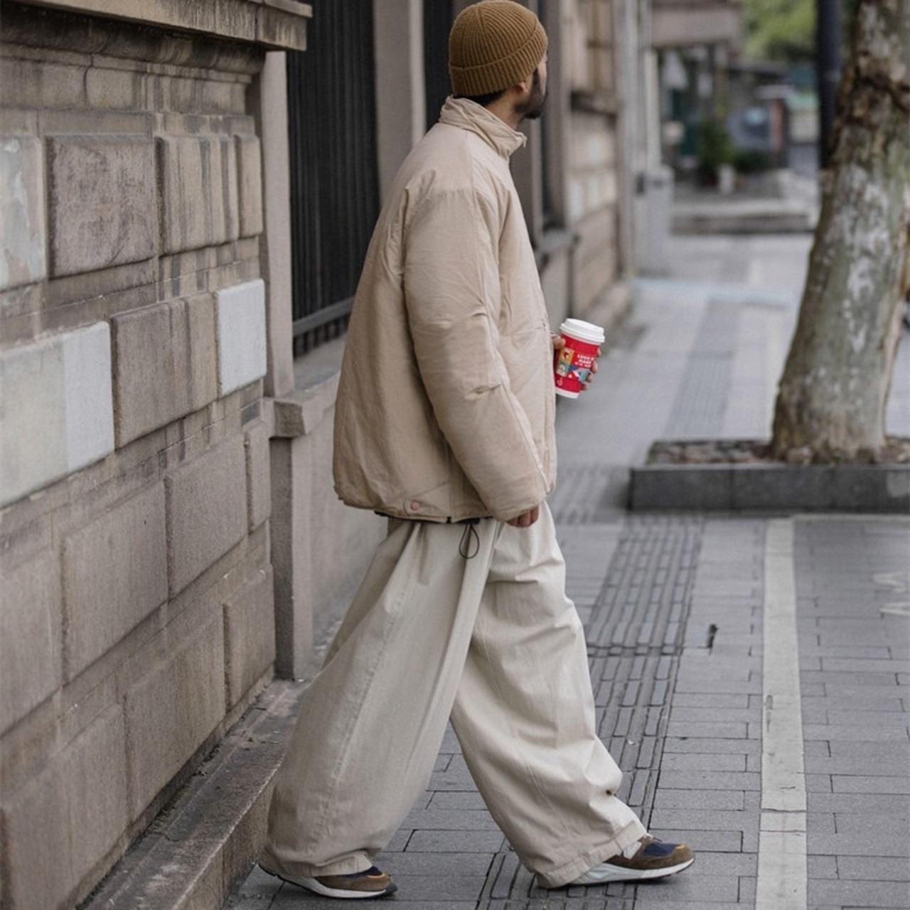 Loose fit tapered wide pants 0526 - 13