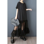 メッシュ フリル ドレス 30166