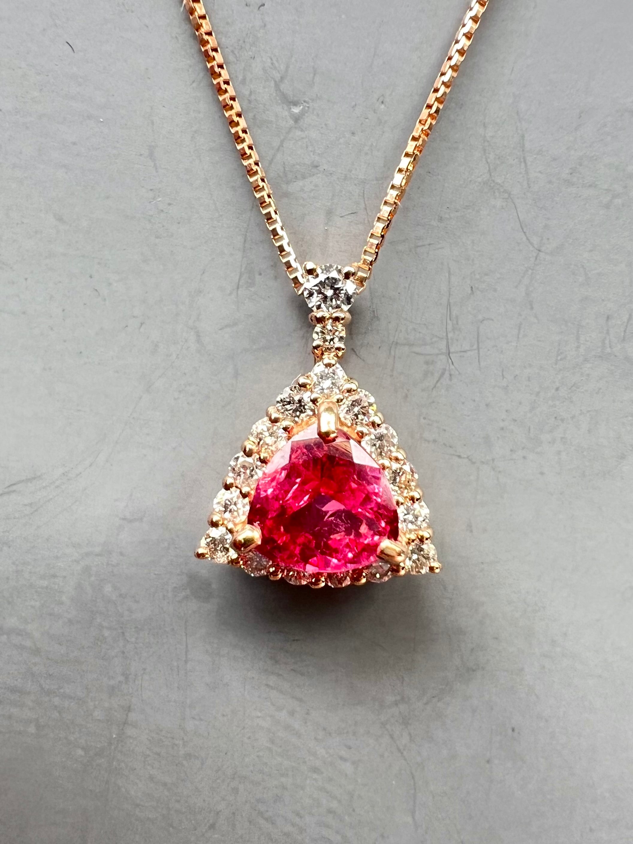 超高発色！AYANA SPINEL 鮮やかアヤナスピネルHOT PINK K18PGダイヤモ