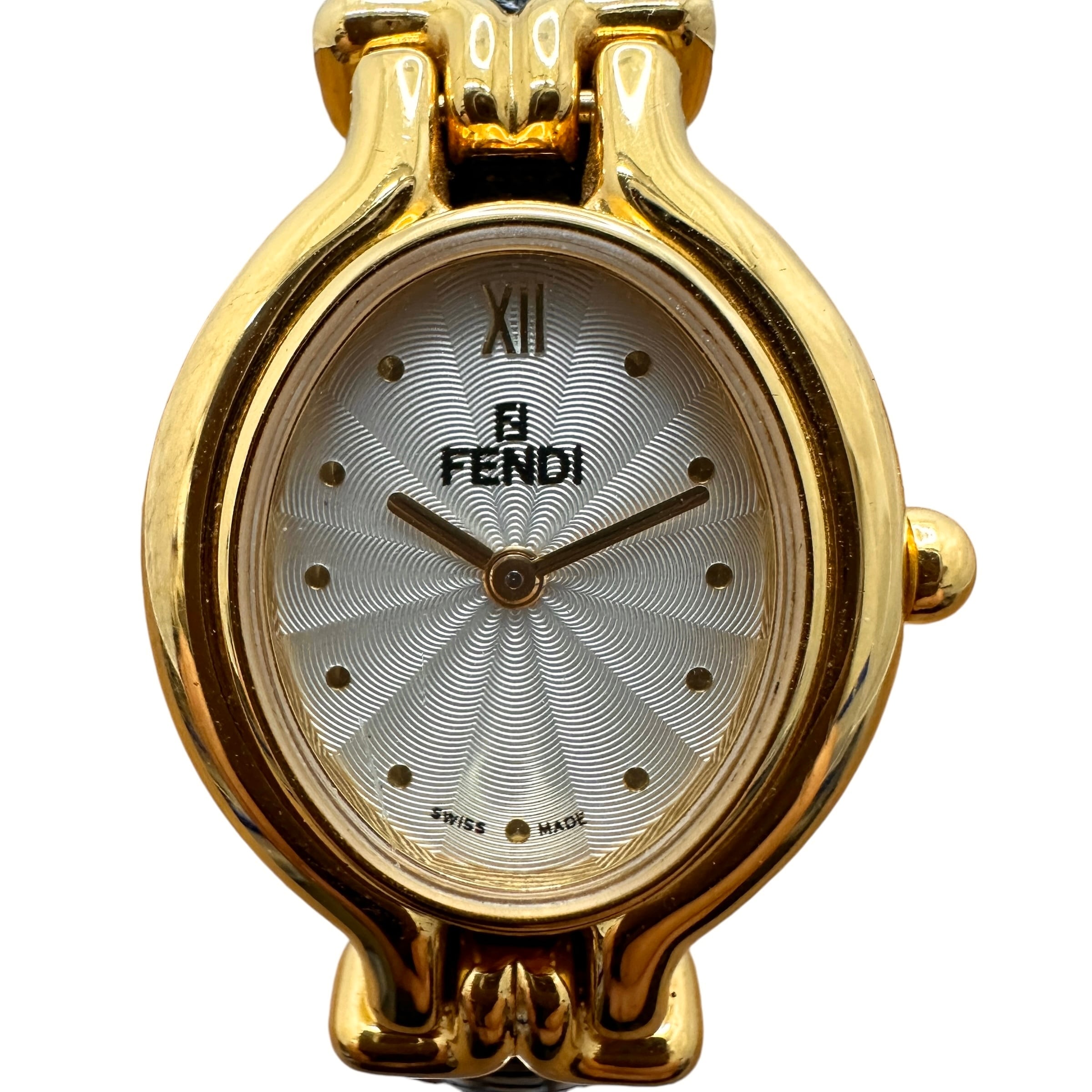 電池交換済 FENDI フェンディ ビーフェンディ 057-3800L-401 ホワイト  