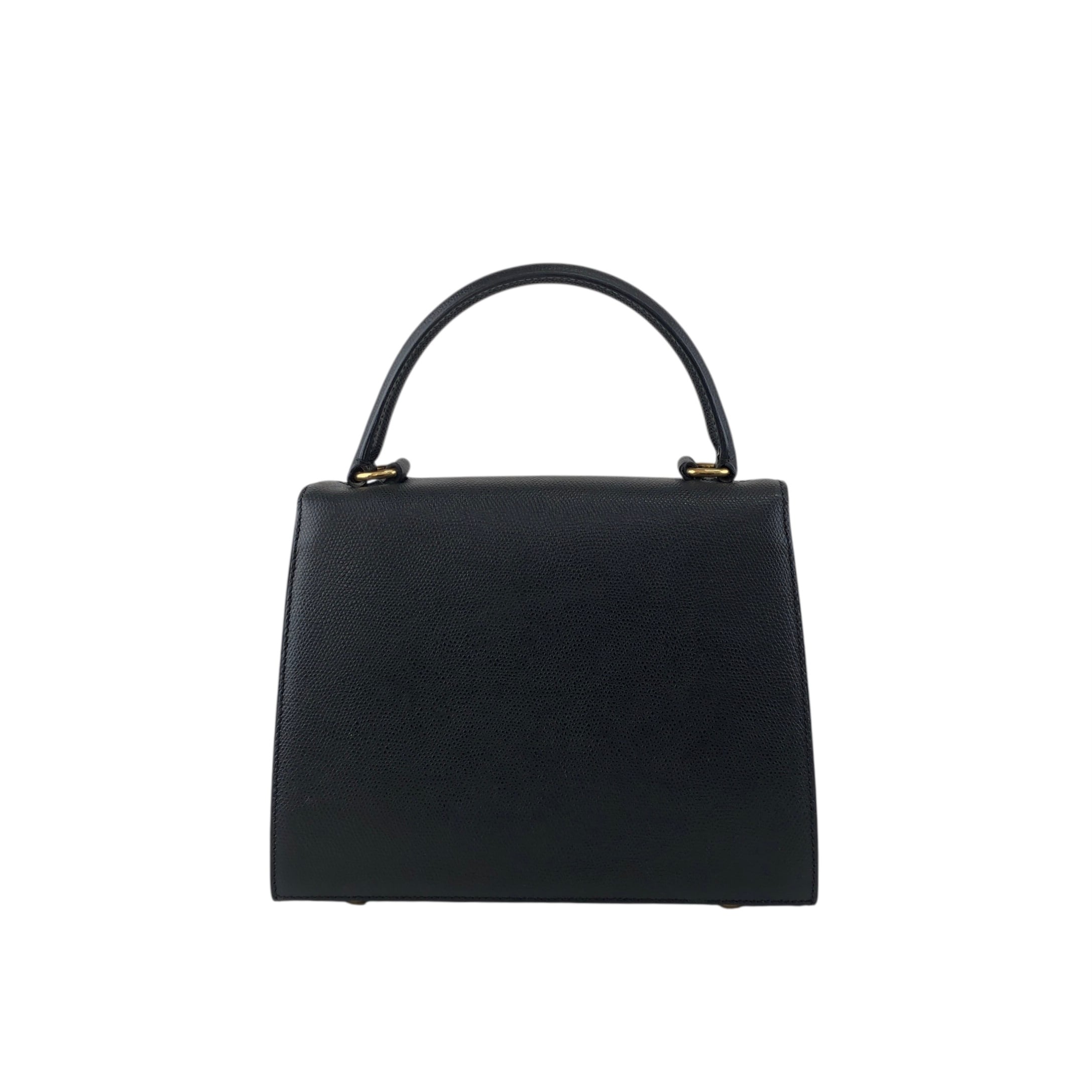 CELINE セリーヌ ハンドバッグ ブラック ターンロック ロゴ レザー