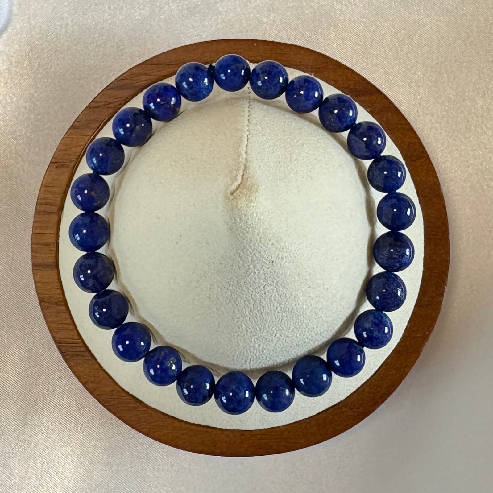 【一点もの】高品質 ラピスラズリ ブレスレット 7.5㎜珠✨アフガニスタン産⭐無着色・無加工・天然本物 内周15cm 幸運・お守り・誕生石にも❤️