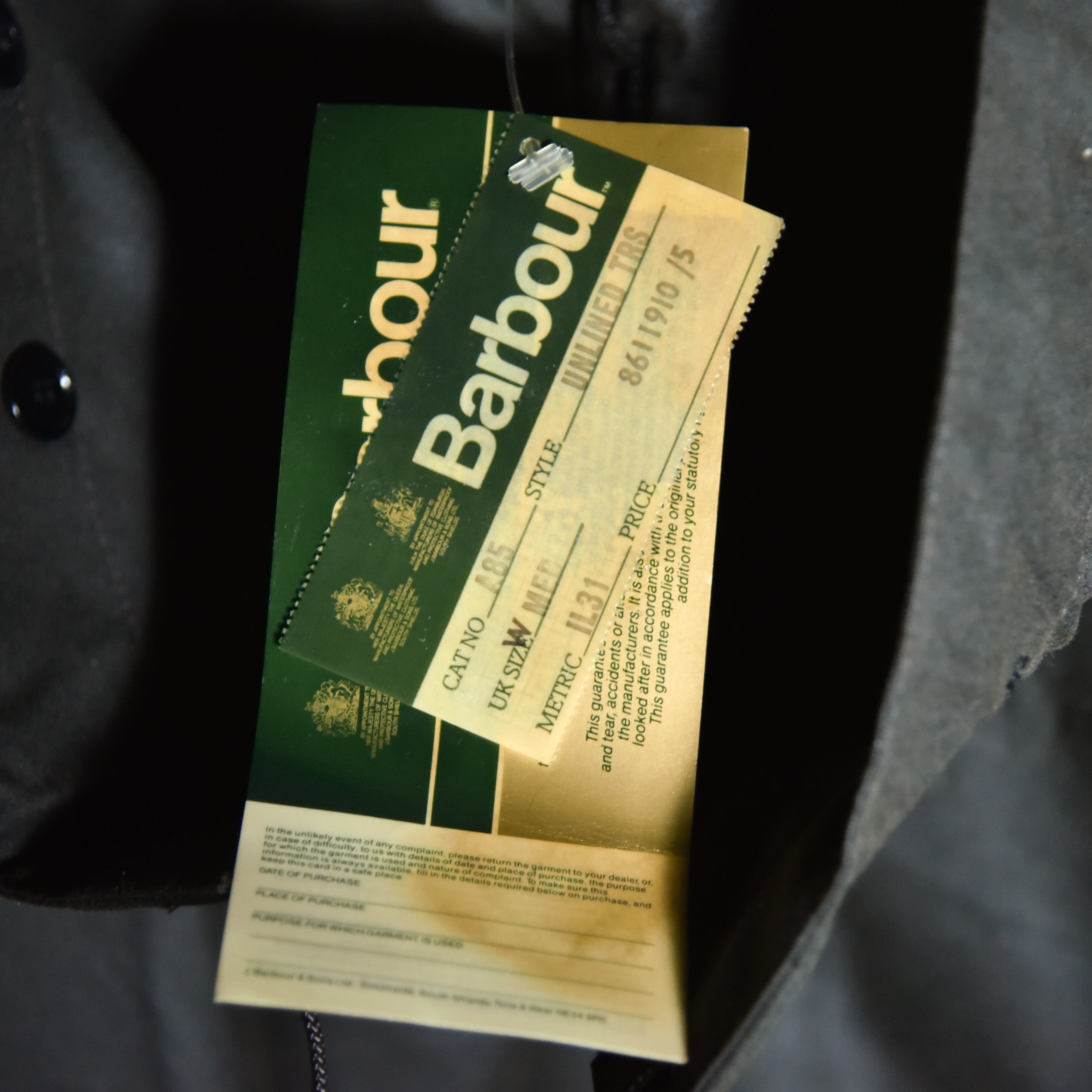 DEAD STOCK】80s Barbour SOLWAY ZIPPER Full Set バブアー ソル DEAD STOCK】80s Barbour SOLWAY ZIPPER Full Set バブアー ソル