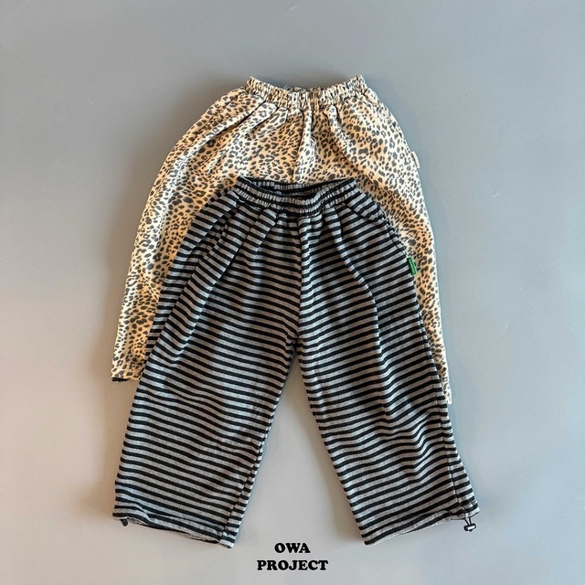 【取寄】owa|print string pants (leopard)|プリントストリングパンツ(レオパード)|S-JL|kids&jr|26 autumn