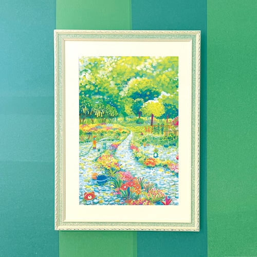 ジクレー複製画「集落の花壇」