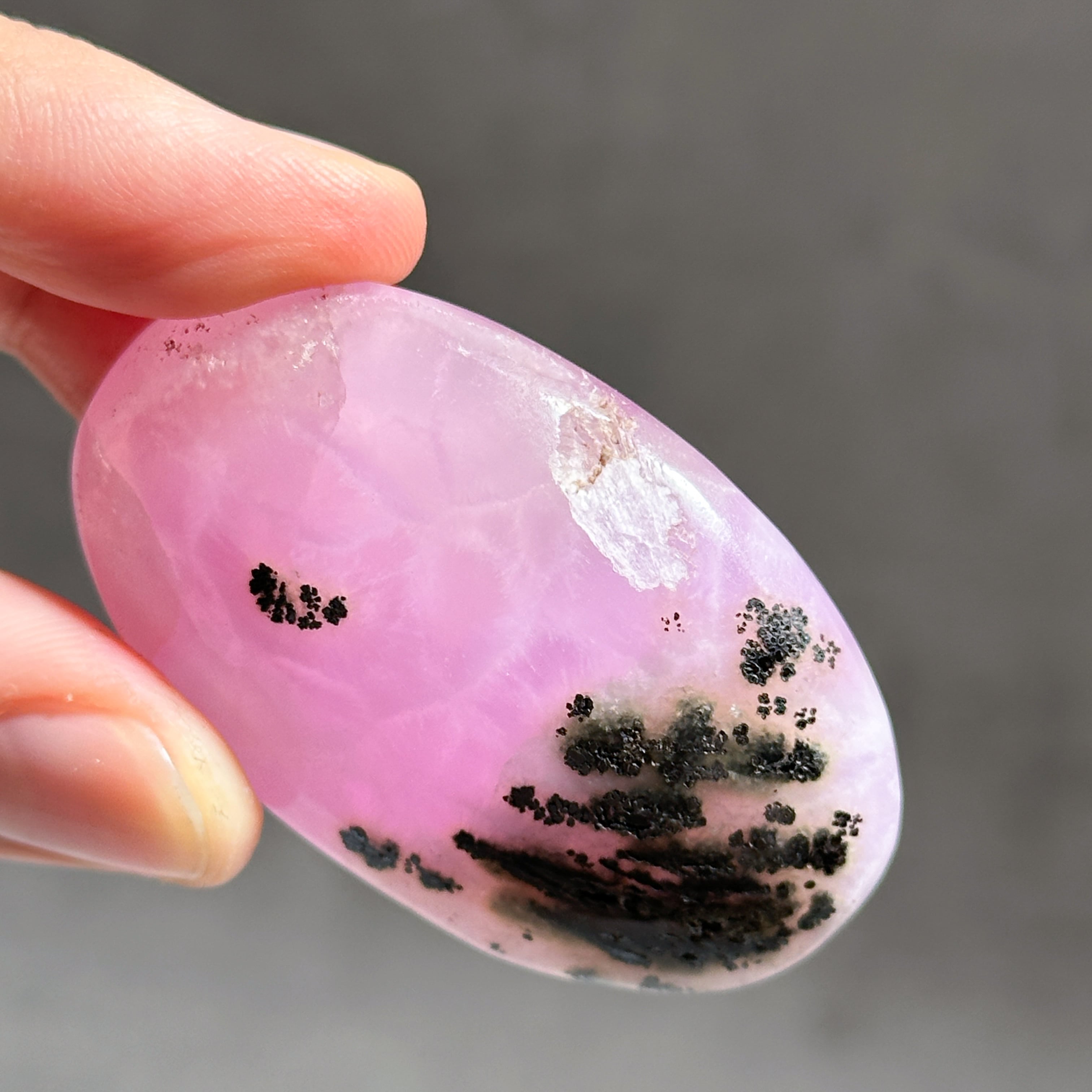 高品質】ピンクアラゴナイト パームストーン 83◇Pink Aragonite Palm