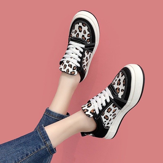 レディーススプリングレオパードクロスストラップ カジュアル 靴 シューズ 春物 フェイクシューズ43898503631